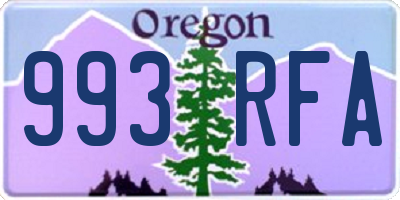 OR license plate 993RFA