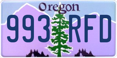 OR license plate 993RFD