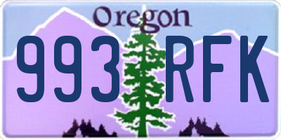 OR license plate 993RFK