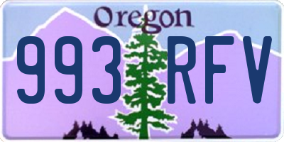OR license plate 993RFV