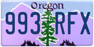 OR license plate 993RFX
