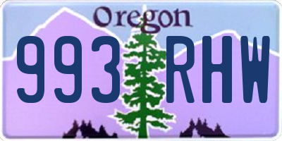 OR license plate 993RHW