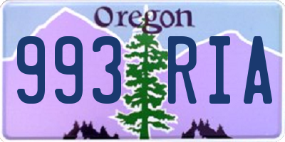 OR license plate 993RIA