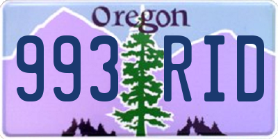 OR license plate 993RID