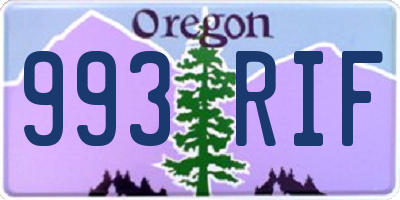 OR license plate 993RIF