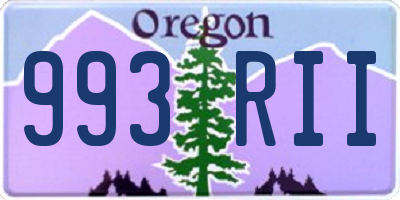 OR license plate 993RII