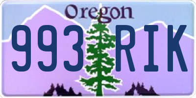OR license plate 993RIK