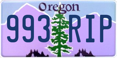 OR license plate 993RIP