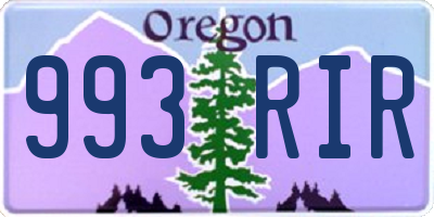 OR license plate 993RIR
