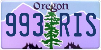 OR license plate 993RIS