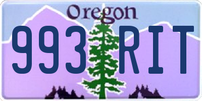 OR license plate 993RIT