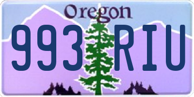 OR license plate 993RIU