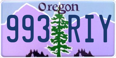 OR license plate 993RIY