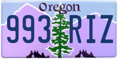 OR license plate 993RIZ