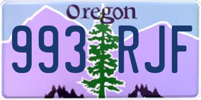OR license plate 993RJF