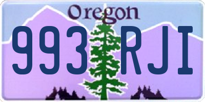 OR license plate 993RJI