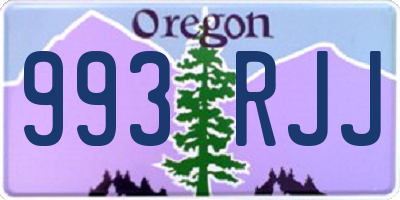 OR license plate 993RJJ