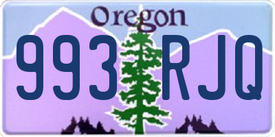 OR license plate 993RJQ