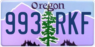 OR license plate 993RKF