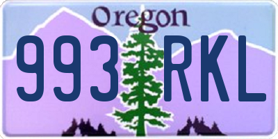 OR license plate 993RKL