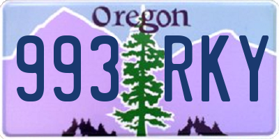 OR license plate 993RKY