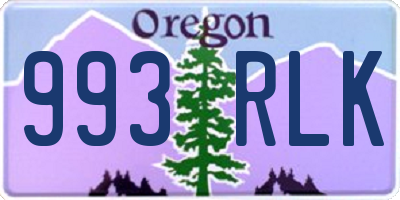 OR license plate 993RLK