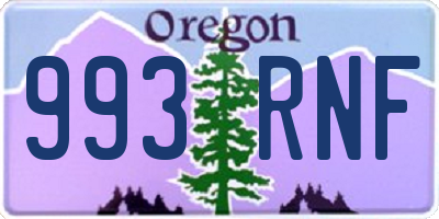 OR license plate 993RNF