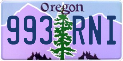 OR license plate 993RNI