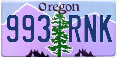 OR license plate 993RNK