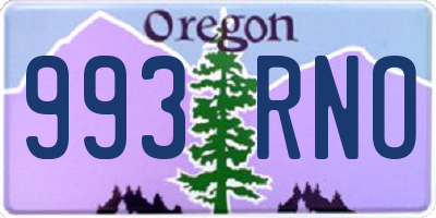 OR license plate 993RNO