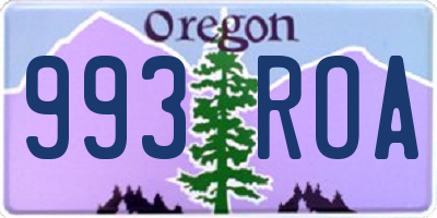 OR license plate 993ROA