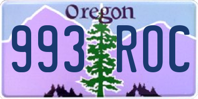 OR license plate 993ROC