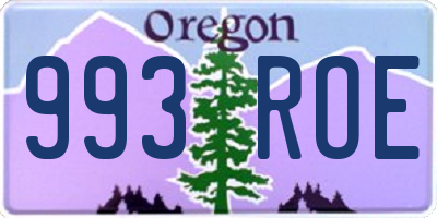 OR license plate 993ROE