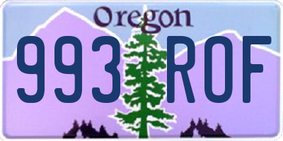 OR license plate 993ROF
