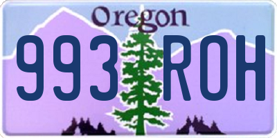 OR license plate 993ROH