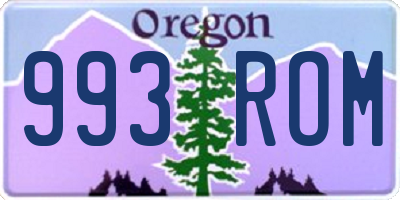 OR license plate 993ROM