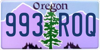 OR license plate 993ROQ