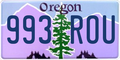 OR license plate 993ROU