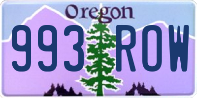 OR license plate 993ROW