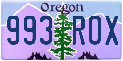 OR license plate 993ROX