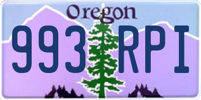 OR license plate 993RPI