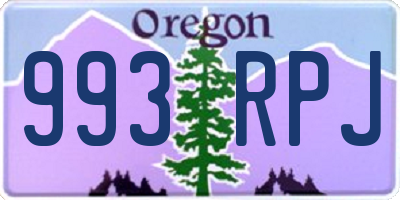 OR license plate 993RPJ