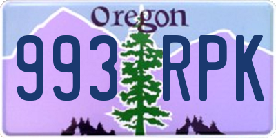 OR license plate 993RPK