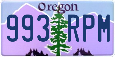 OR license plate 993RPM