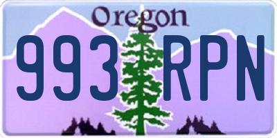 OR license plate 993RPN