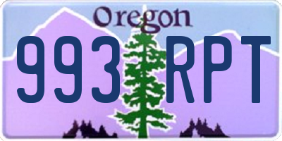 OR license plate 993RPT