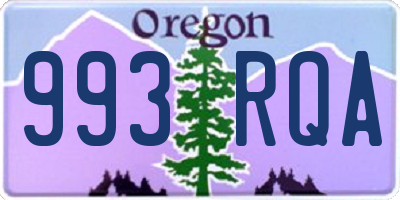 OR license plate 993RQA