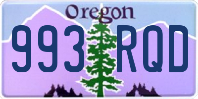 OR license plate 993RQD