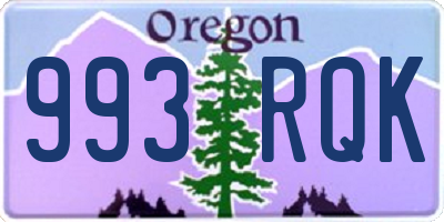 OR license plate 993RQK