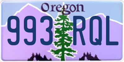 OR license plate 993RQL